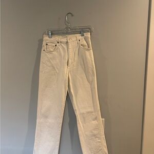 AGOLDE PINCH WAIST HIGH RISE STRAIGHT WHITE JEANS SIZE 28